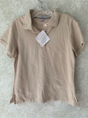 Chestnut Hill Performance Boys Tan Khaki Cotton Pique Polo Shirt Size S
